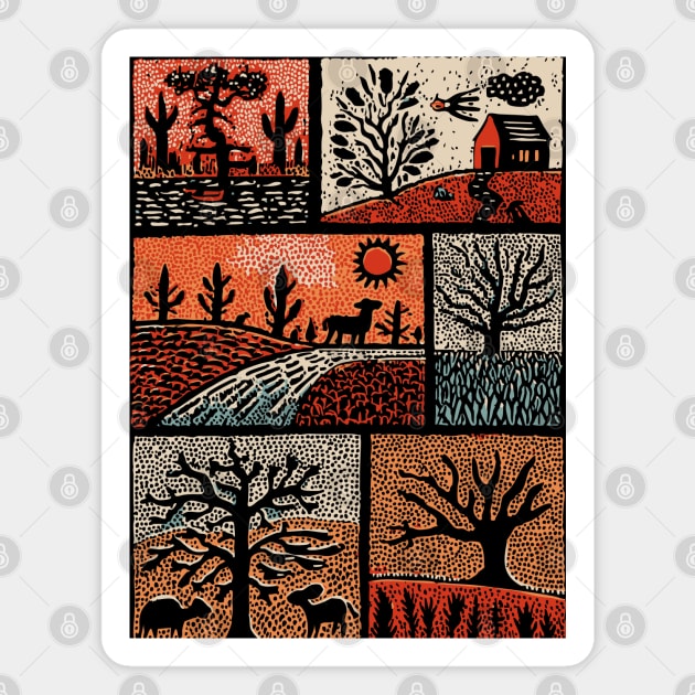 Autumnal Equinox | A Patchwork of Fall Magnet by TuncGK